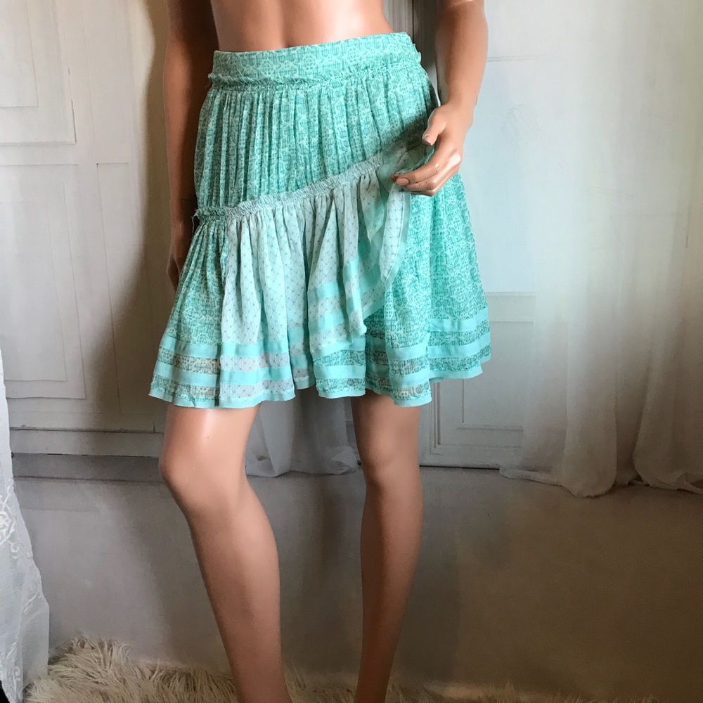 FREE PEOPLE Ruffle Boho Skater Skirt